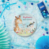 Waterverf landbouwhuisdieren Baby shower Papieren Bordje (Feest)