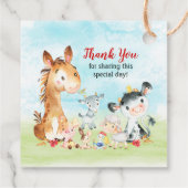 Waterverf landbouwhuisdieren Hartelijk dank Bedankjes Labels (Achterkant)