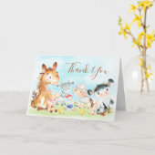 Waterverf landbouwhuisdieren Hartelijk dank Kaart (Gele Bloem)