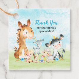 Waterverf landbouwhuisdieren Jongen Hartelijk dank Bedankjes Labels