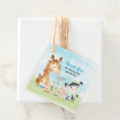 Waterverf landbouwhuisdieren Jongen Hartelijk dank Bedankjes Labels (In situ)