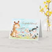 Waterverf landbouwhuisdieren kaart (Gele Bloem)