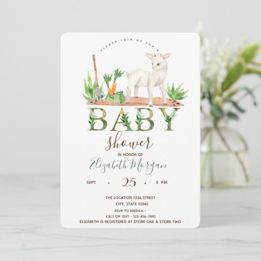 Waterverf landbouwhuisdieren Schapenhouderij Baby  Kaart (Staand voorkant)