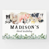 Waterverf landbouwhuisdieren spandoek (Horizontaal)