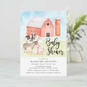 Waterverf landbouwhuisdieren | Uitnodiging tot Bab (Staand voorkant)