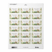 Waterverf Landdieren Tractor Baby shower Etiket (Full Sheet)