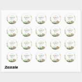 Waterverf Landdieren Tractor Baby shower Ronde Sticker (Vel)
