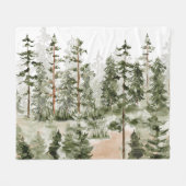 Waterverf Landelijk Groen Woud Fleece Deken (Voorkant (Horizontaal))