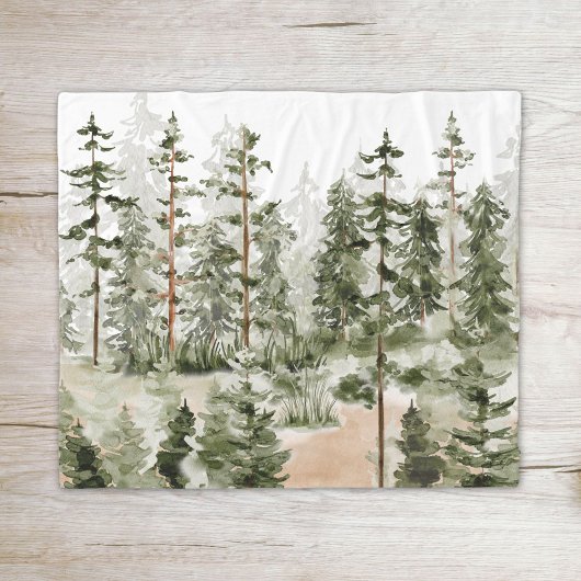 Waterverf Landelijk Groen Woud Fleece Deken