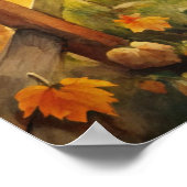Waterverf Landelijk Herfstlandschap Poster (Hoek)