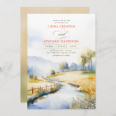 Waterverf Landelijk Landschap Rustiek Landelijk Tr Kaart (Voorkant / Achterkant)