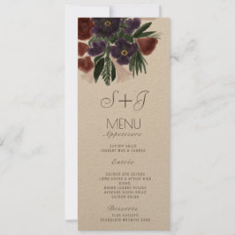 Waterverf Landelijke Botanische Boeket Diner Menu