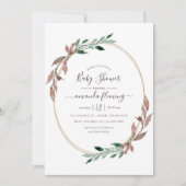 Waterverf Landelijke Groene Winter Baby Shower Kaart (Voorkant)
