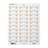 Waterverf Landelijke Herfst Bloem Retouradres Etiket (Full Sheet)