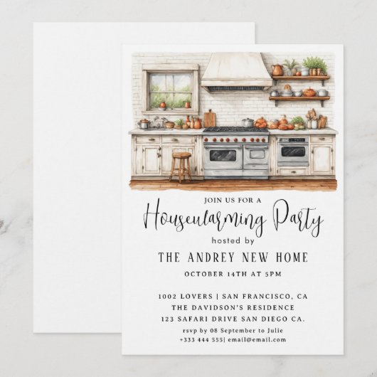 Waterverf landelijke keuken kaart (Voorkant / Achterkant)