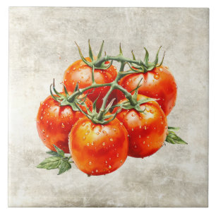 Waterverf Landelijke Rode Tomaten Nep Textuur Tegeltje