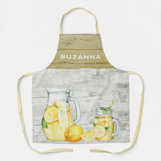 Waterverf Landmonogram limonade Lemon Schort (Voorkant)