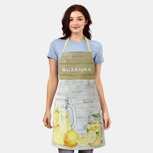 Waterverf Landmonogram limonade Lemon Schort (Gedragen)