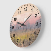 Waterverf Landscape Morning Light Clock Grote Klok (Hoek)
