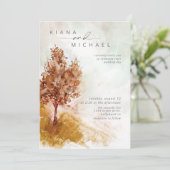 Waterverf Landscape Wedding Autumn Gold ID786 (Staand voorkant)