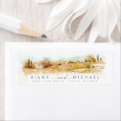 Waterverf Landscape Wedding Autumn Gold ID786 Etiket (Insitu)