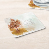 Waterverf Landscape Wedding Autumn Gold ID786 Kartonnen Onderzetters (Schuin)