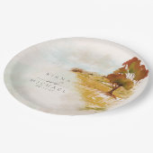 Waterverf Landscape Wedding Autumn Gold ID786 Papieren Bordje (Gekanteld)