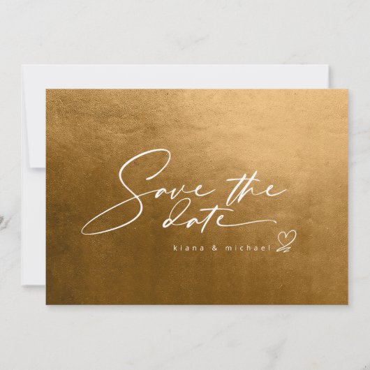 Waterverf Landscape Wedding Hrz Autumn Gold ID786 Save The Date (Achterkant)