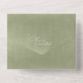 Waterverf Landscape Wedding Sage Green ID786 All In One Uitnodiging (Achterkant)