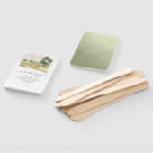 Waterverf Landscape Wedding Sage Green ID786 Handwaaier (Niet-gemonteerd)