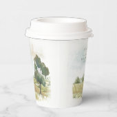 Waterverf Landscape Wedding Sage Green ID786 Papieren Bekers (Rechts)