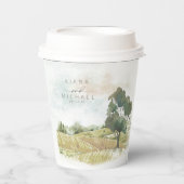Waterverf Landscape Wedding Sage Green ID786 Papieren Bekers (Voorkant)