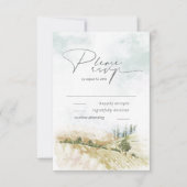 Waterverf Landscape Wedding Sage Green ID786 RSVP Kaartje (Voorkant)