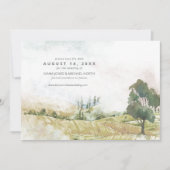Waterverf Landscape Wedding Sage Hor. Groene ID786 Save The Date (Voorkant)