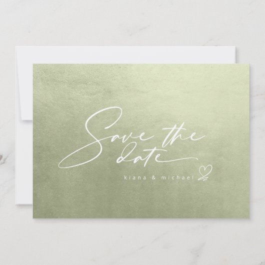 Waterverf Landscape Wedding Sage Hor. Groene ID786 Save The Date (Achterkant)