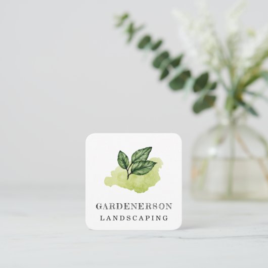 Waterverf Landscaping Care Square Visitekaartje (Staand voorkant)