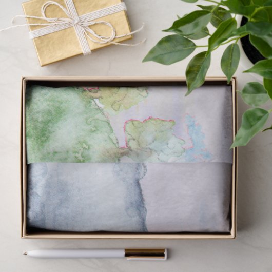 Waterverf landschap 20X30-decoupage Tissuepapier (Geschenk)