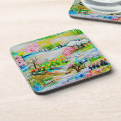 Waterverf Landschap 2 Bier Onderzetter (Linkerzijde)