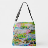 Waterverf Landschap 2 Crossbody Tas (Achterkant)