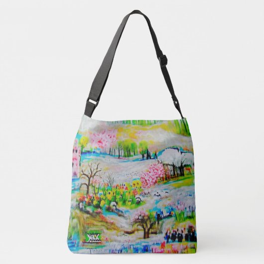 Waterverf Landschap 2 Crossbody Tas (Achterkant)