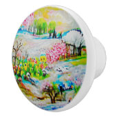 Waterverf Landschap 2 Keramische Knop (Rechts)