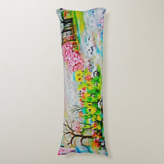 Waterverf Landschap 2 Lichaamskussen (Voorkant Verticaal)