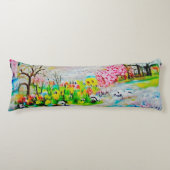 Waterverf Landschap 2 Lichaamskussen (Voorkant)
