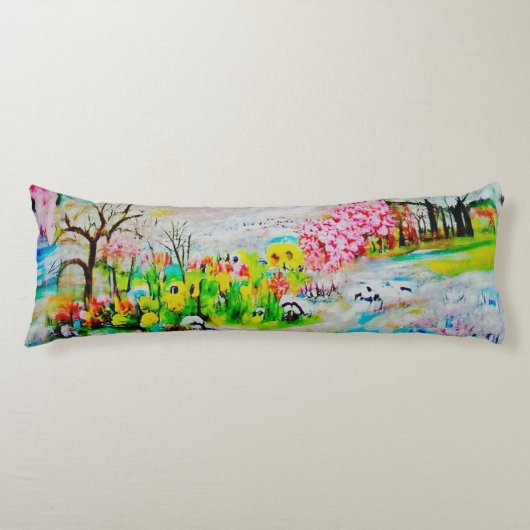 Waterverf Landschap 2 Lichaamskussen (Voorkant)