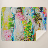 Waterverf Landschap 2 Sherpa Deken (Voorkant (horizontaal))