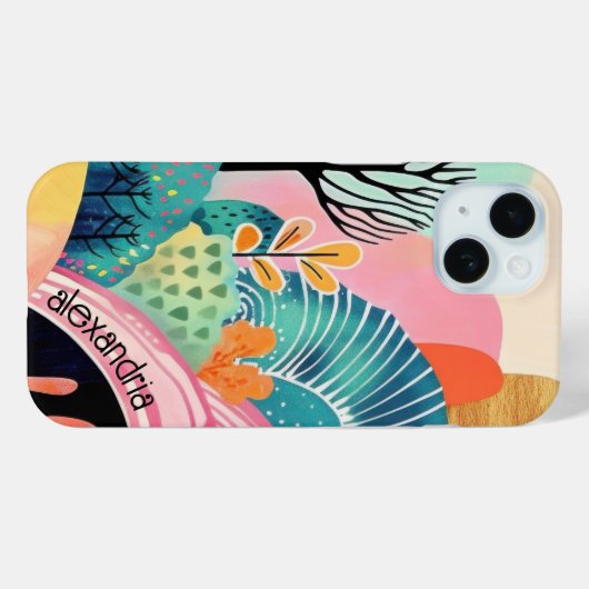 Waterverf landschap Abstract schilderkunst met naa Case-Mate iPhone Case (Achterkant (horizontaal))