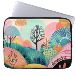 Waterverf landschap Abstract schilderkunst met naa Laptop Sleeve