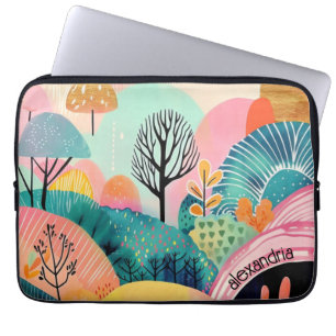 Waterverf landschap Abstract schilderkunst met naa Laptop Sleeve