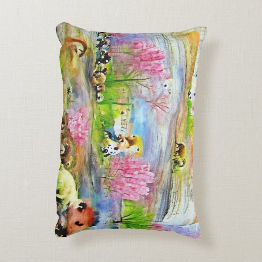 Waterverf landschap accent kussen (Achterkant (Verticaal))