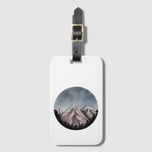 Waterverf landschap bagagelabel (Voorkant (verticaal))